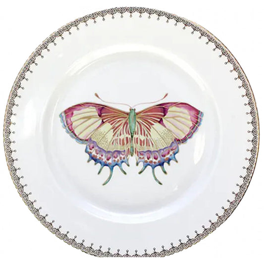 Golden Teardrop Butterfly Dessert Plate by Mottahedeh