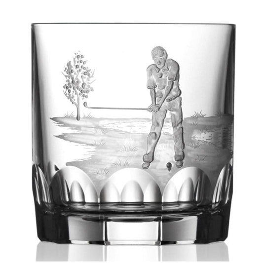 Golf Clear Double Old Fashioned Glass by Varga Crystal 