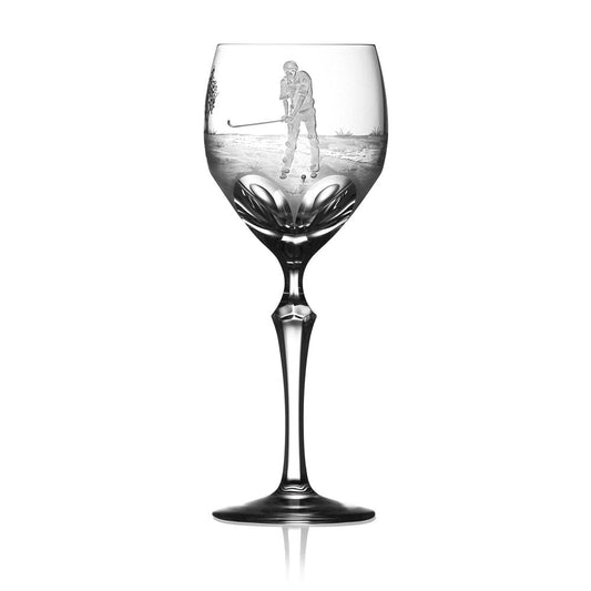 Golf Clear Wine Glass by Varga Crystal 