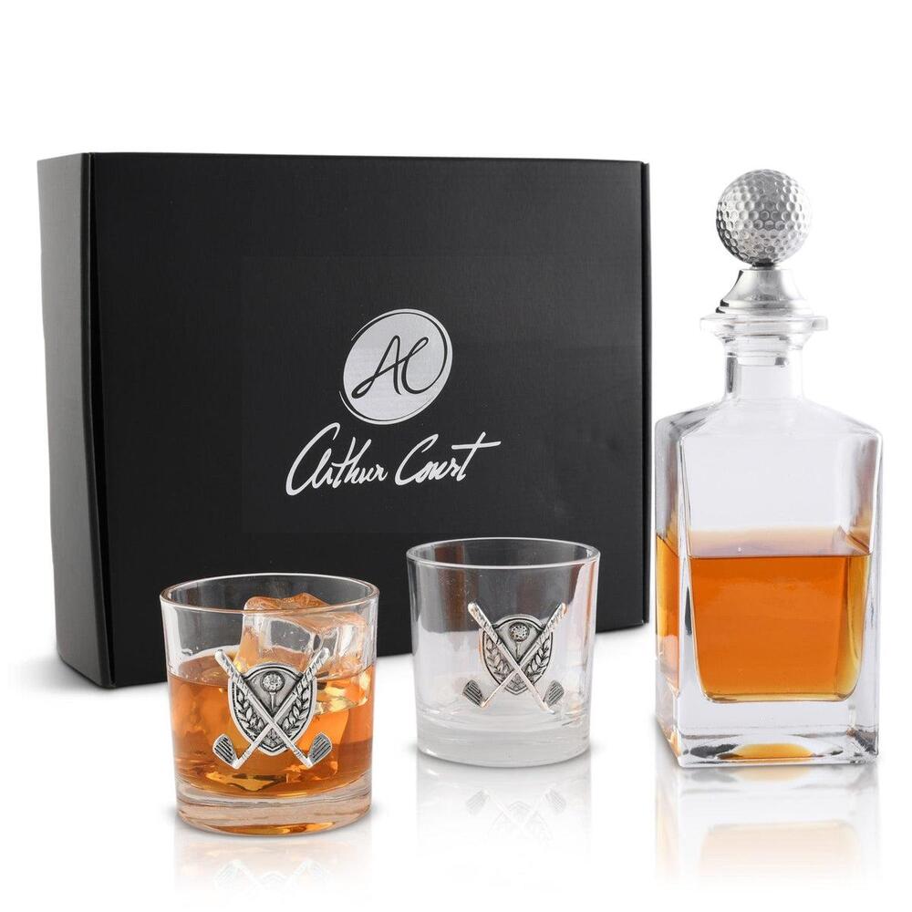 Golf Decanter Set with Pair Glasses by Vagabond House 5
