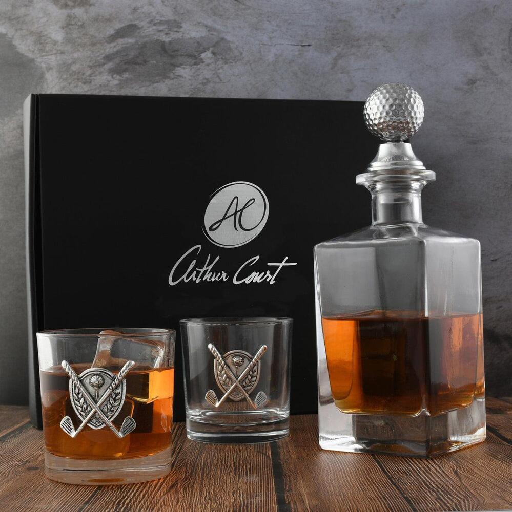 Golf Decanter Set with Pair Glasses by Vagabond House 6