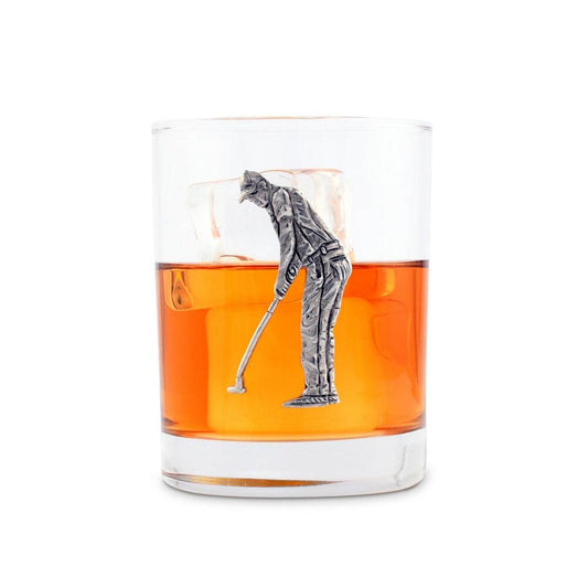Golfer Double Old Fashioned Glass by Vagabond House 