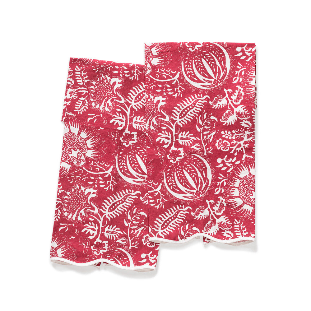 Granada Guest Towels set of 2 Scarlet 