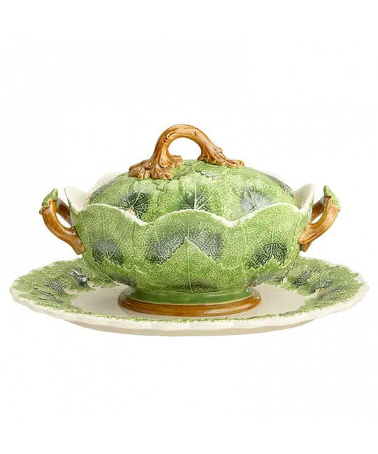 Grape Leaf Tureen with Stand by Mottahedeh