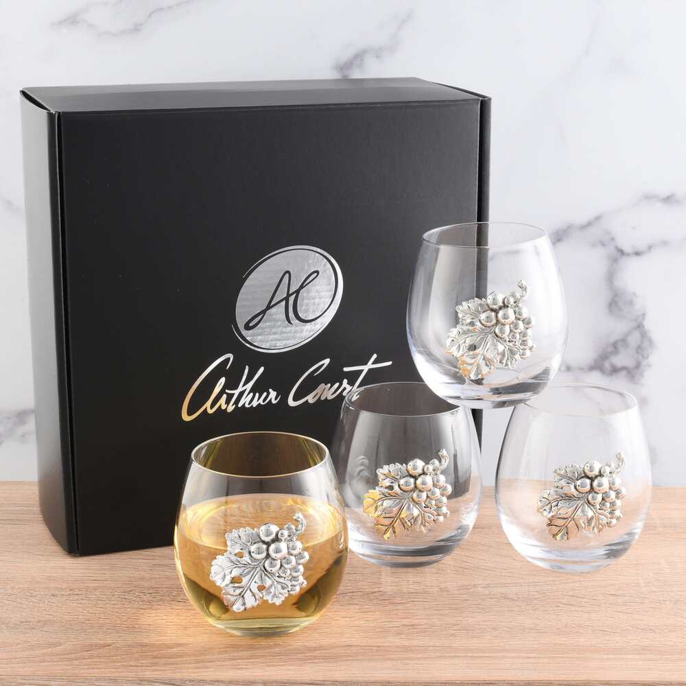 Grape Stemless Wine Glass - Set of 4 by Arthur Court Designs 2