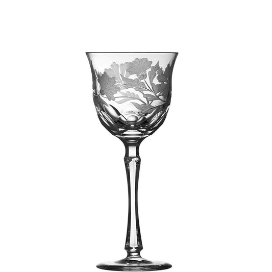 Green Derby Panel Clear Wine Glass by Varga Crystal 