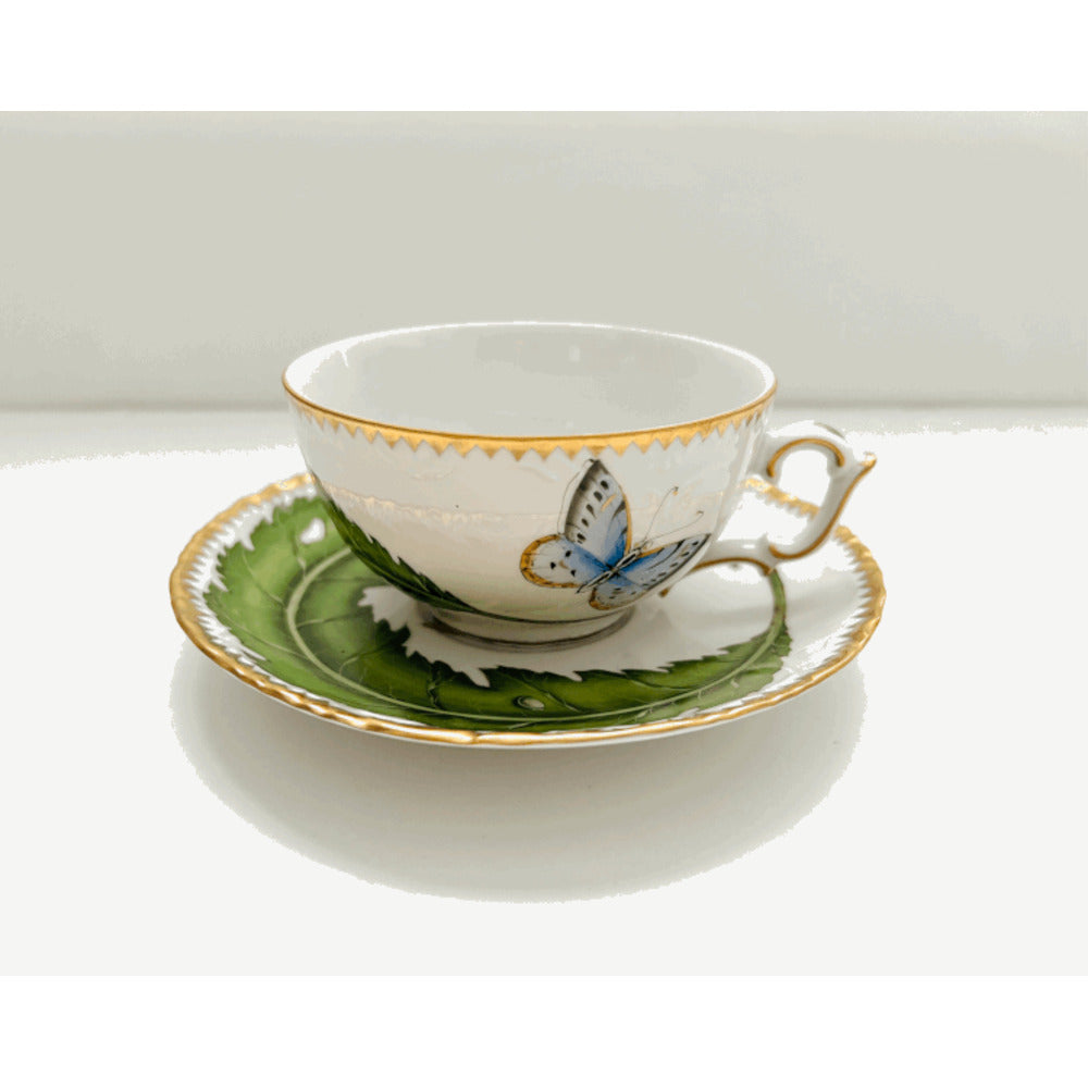 Green Leaf Cup & Saucer by Anna Weatherley 