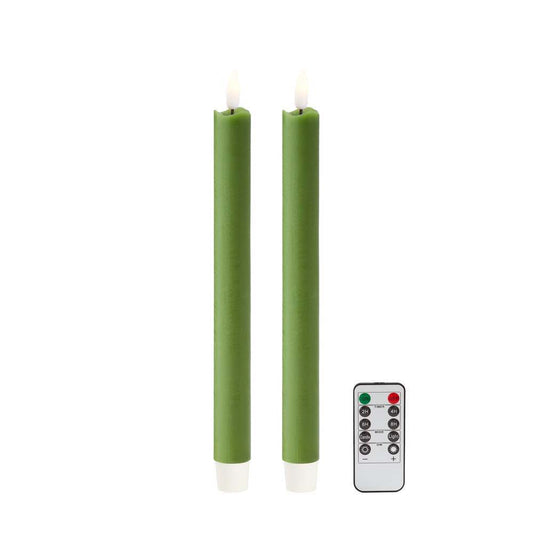 Green LED Candles - Set of 2 by Addison Ross 