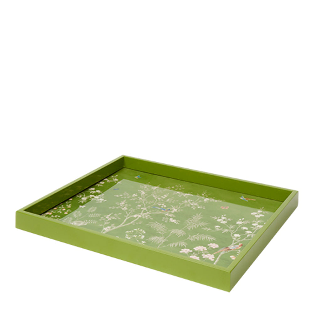 Green Medium Chinoiserie Tray by Addison Ross
