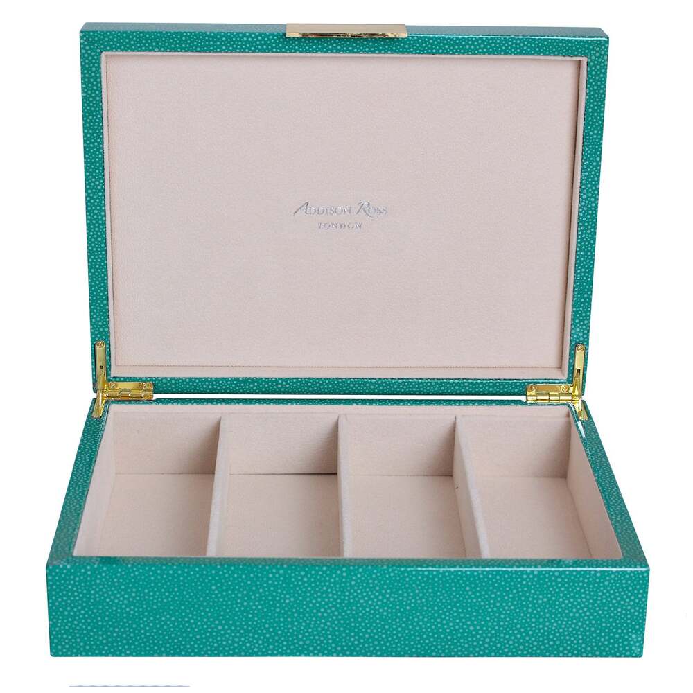 Green Shagreen Glasses Box: Gold Trim 8"x11" by Addison Ross