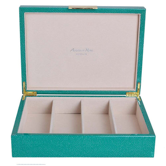 Green Shagreen Glasses Box: Gold Trim 8"x11" by Addison Ross