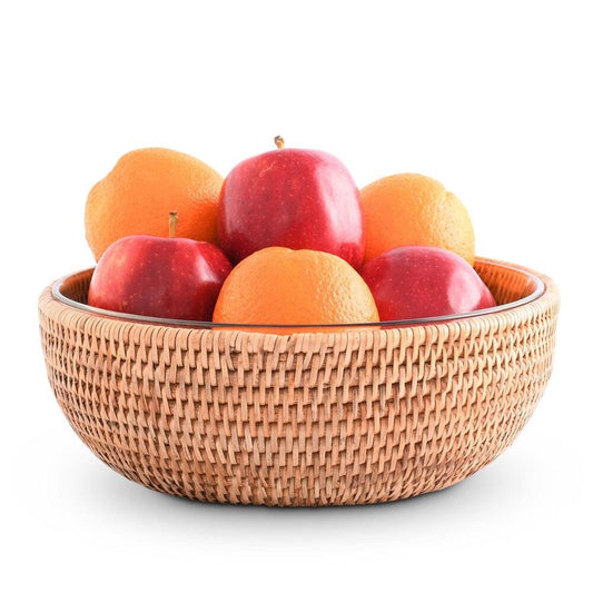 Hand Woven Serving Bowl Rattan by Vagabond House 