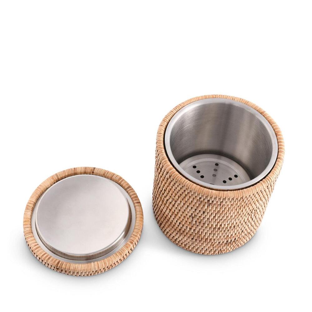 Hand Woven Wicker Rattan Ice Bucket by Vagabond House 2