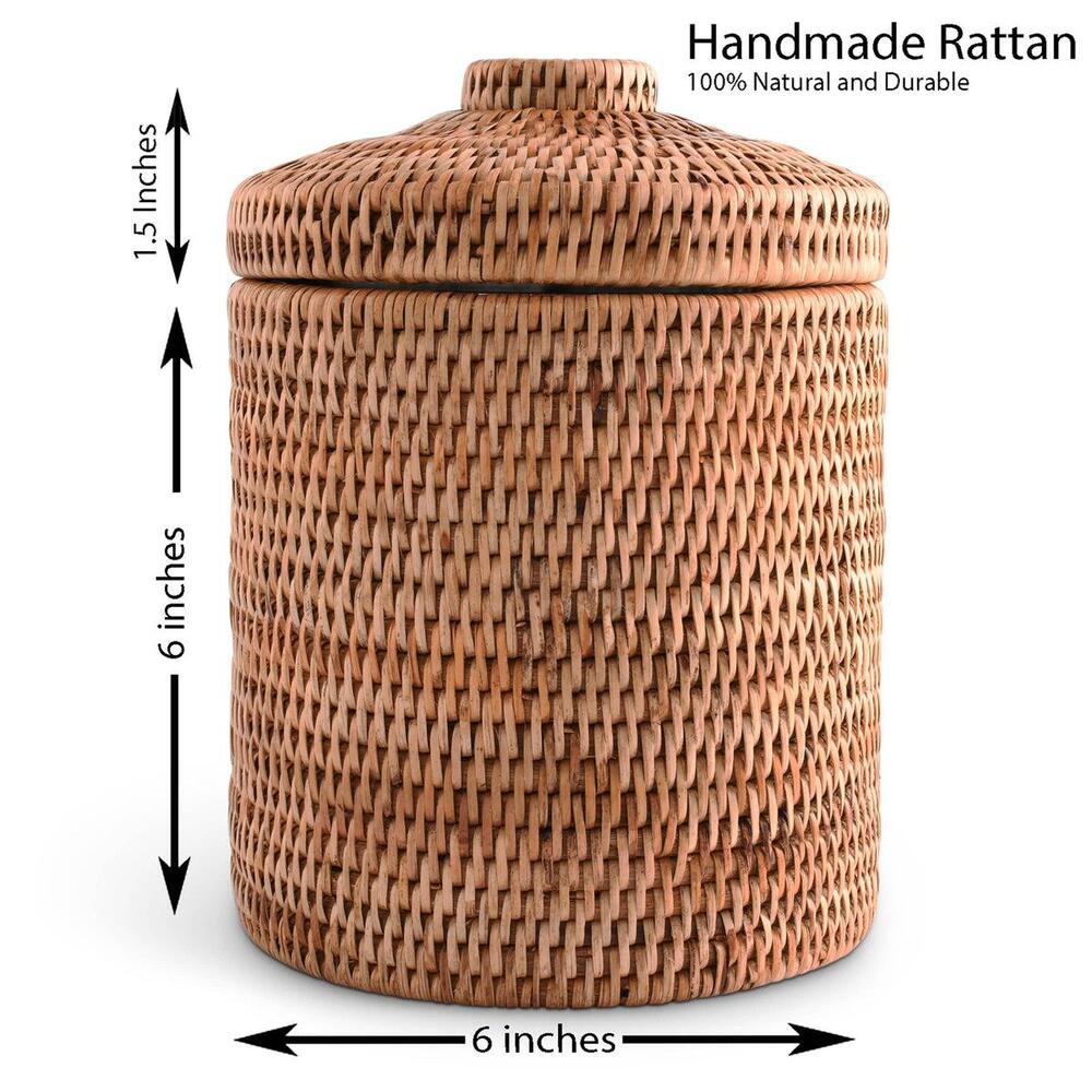 Hand Woven Wicker Rattan Ice Bucket by Vagabond House 8