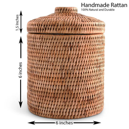 Hand Woven Wicker Rattan Ice Bucket by Vagabond House 8