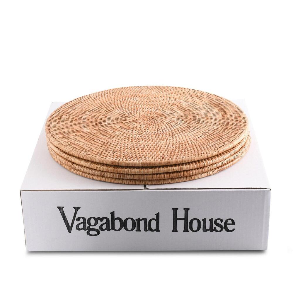 Hand Woven Wicker Rattan Round Placemat - Set of 4 by Vagabond House 2