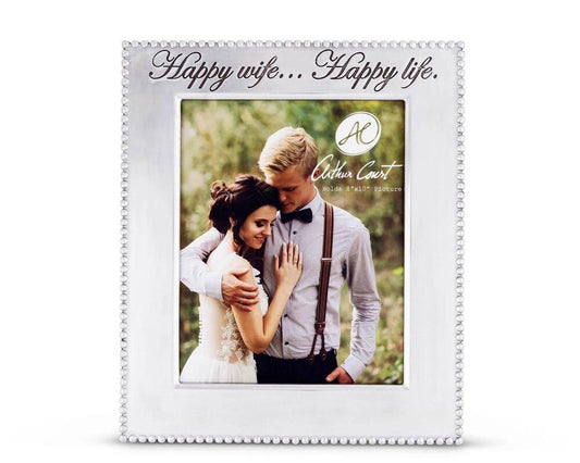 Happy Wife Beaded Photo Frame by Arthur Court Designs