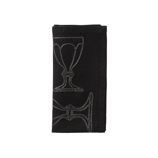 Harcourt Napkin Black & Gunmetal by Kim Seybert 