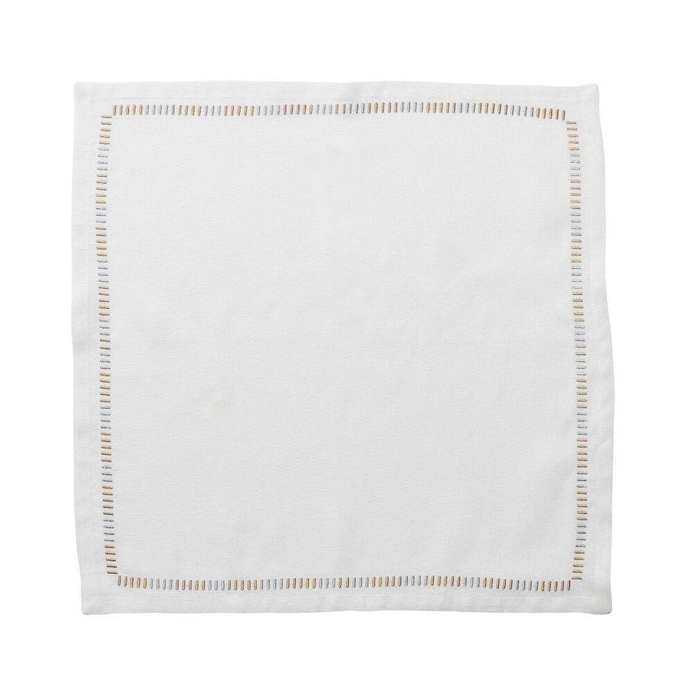 Harmonie Napkin White, Gold & Silver by Kim Seybert 2