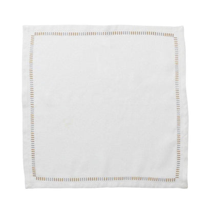 Harmonie Napkin White, Gold & Silver by Kim Seybert 2