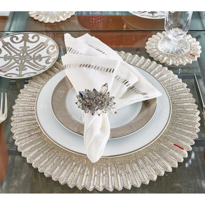 Harmonie Napkin White & Silver by Kim Seybert 6