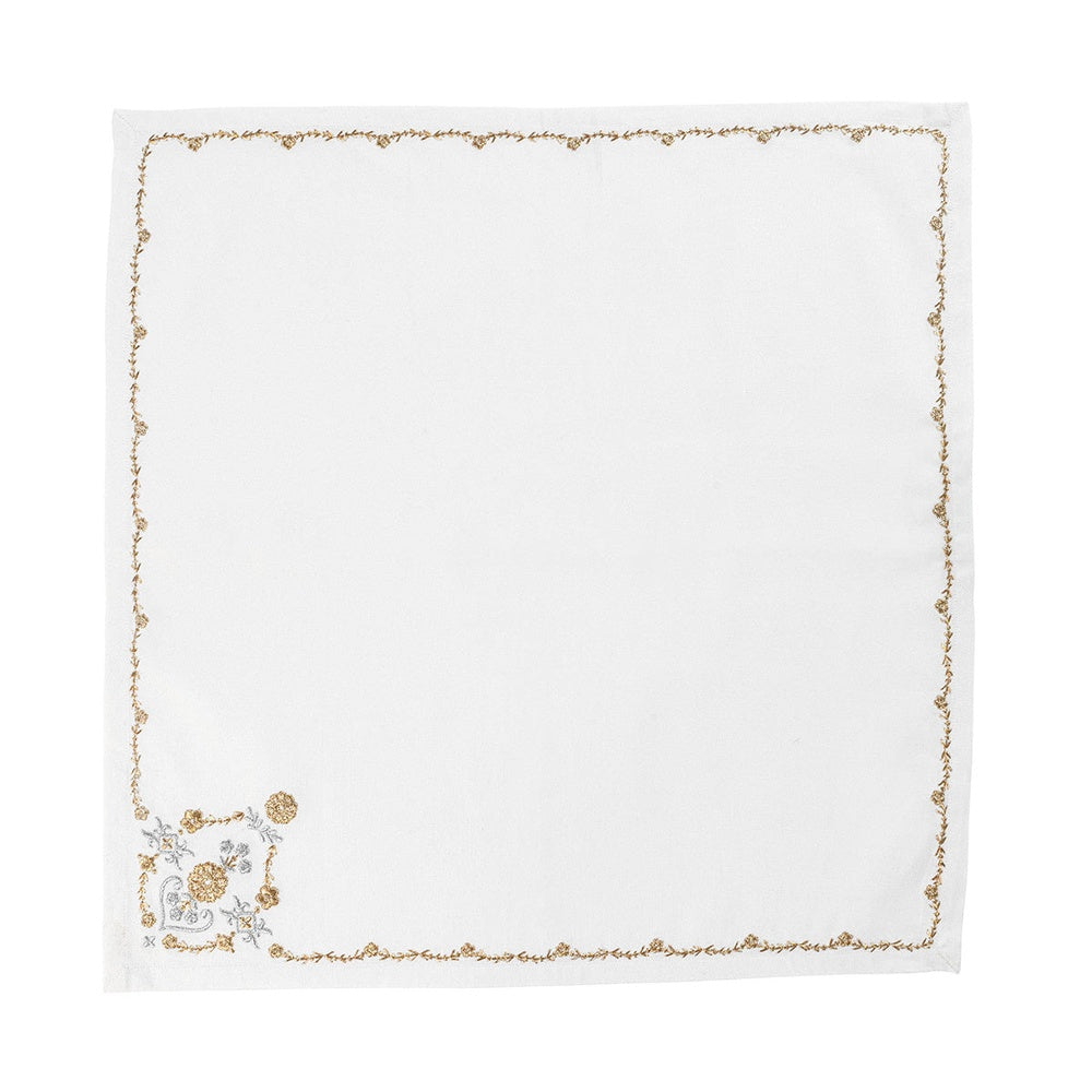 Heidi Embroidered Napkin Set/4 - Gold/Silver by Juliska 2