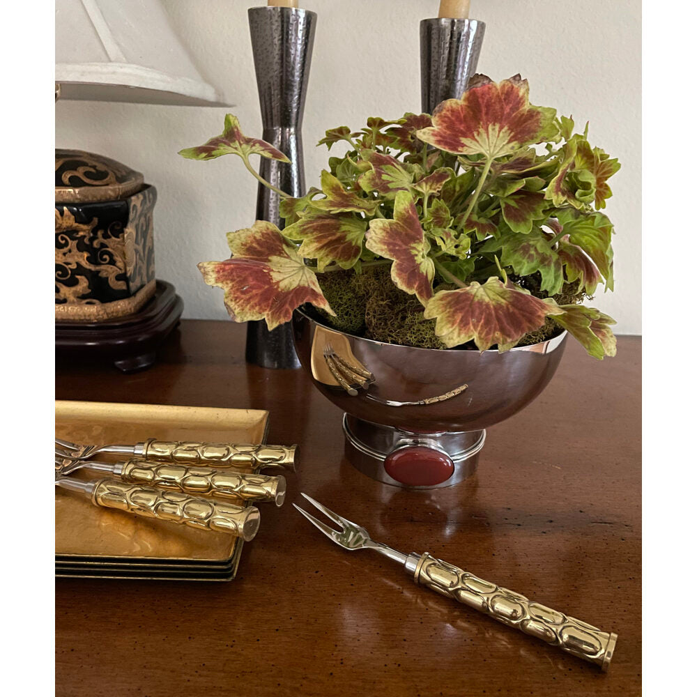 Helios Brass Cocktail Fork 4 pc 6 1/4" by Mary Jurek Design Additional Image -2
