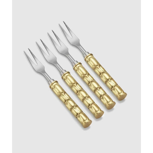 Helios Brass Cocktail Fork 4 pc 6 1/4" by Mary Jurek Design 