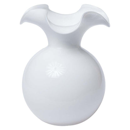 Hibiscus Glass White Fluted Vase by VIETRI
