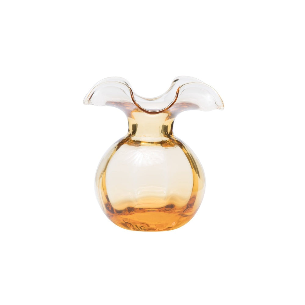 Hibiscus Medium Fluted Vase Amber by Vietri 