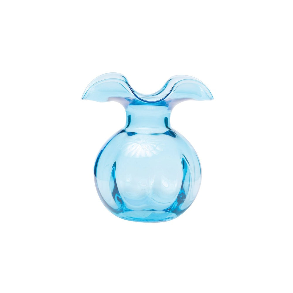 Hibiscus Medium Fluted Vase Aqua by Vietri 