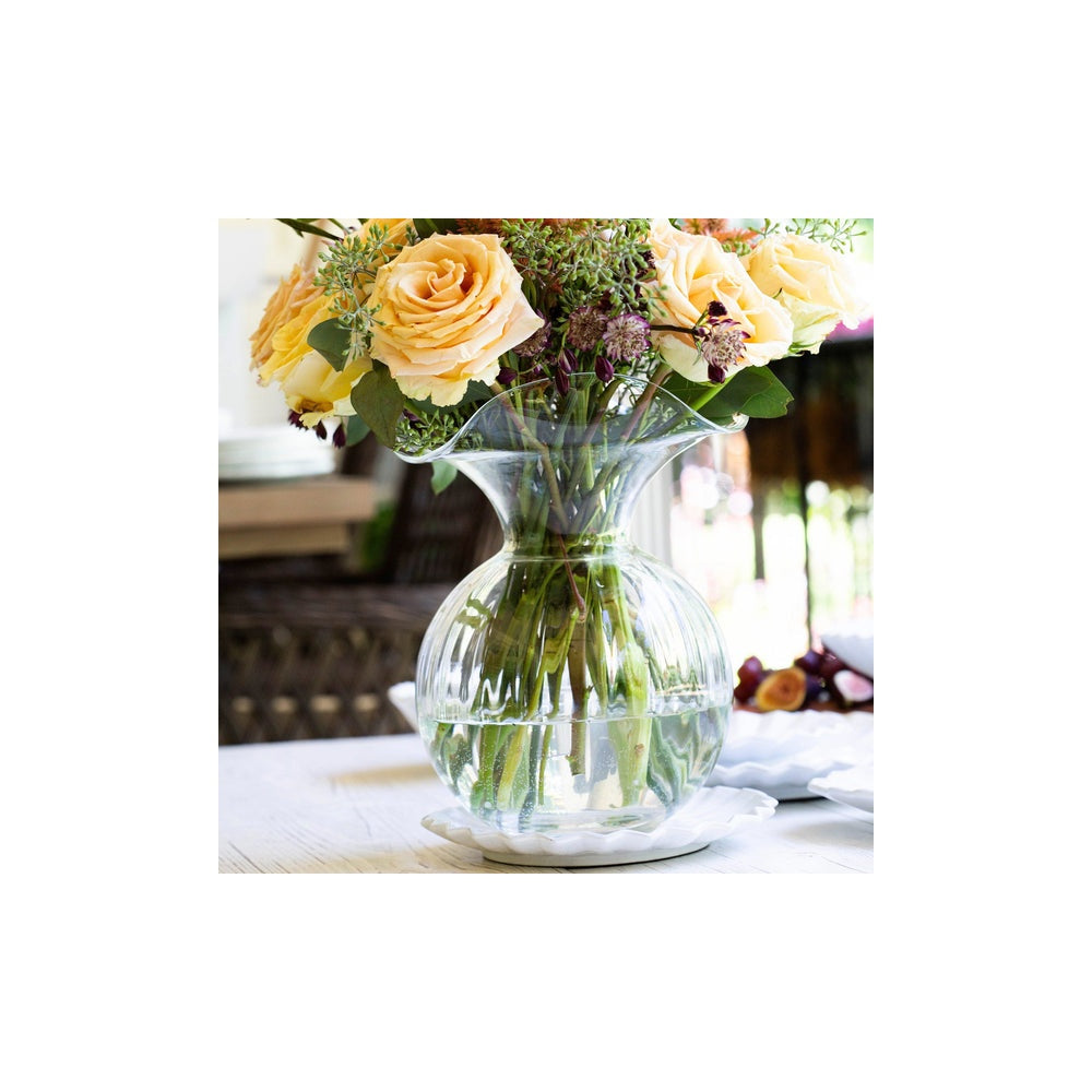 Hibiscus Medium Fluted Vase Clear by Vietri 4