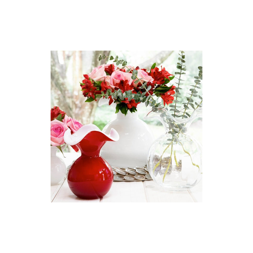 Hibiscus Small Fluted Vase Red by Vietri 5