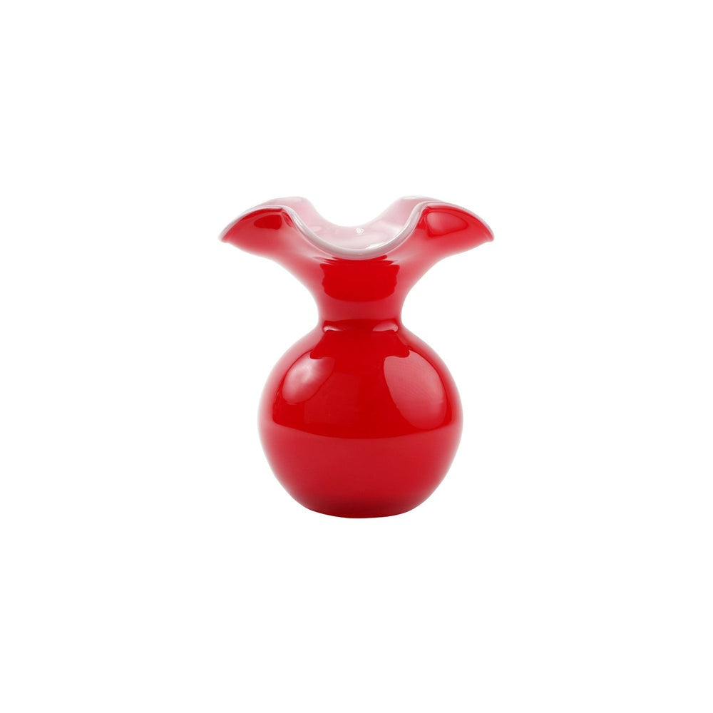 Hibiscus Small Fluted Vase Red by Vietri 