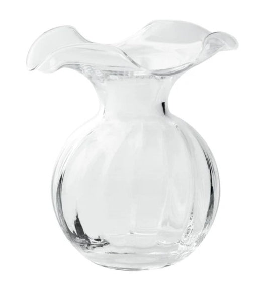Hibiscus Small Fluted Vase Clear