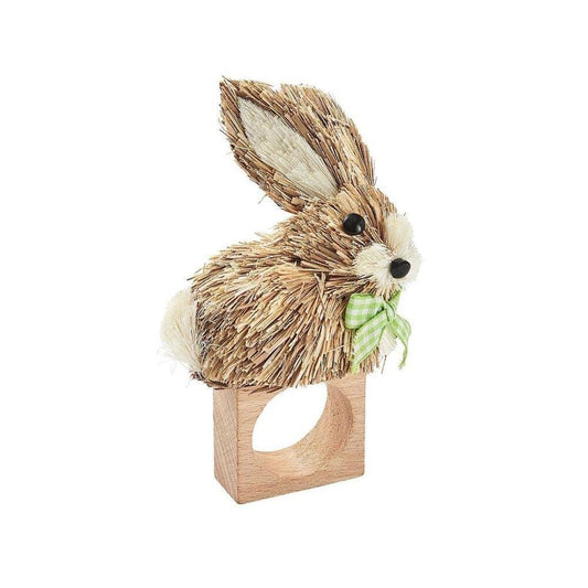 Hop Napkin Ring in Natural & Green - Set of 4 by Kim Seybert 