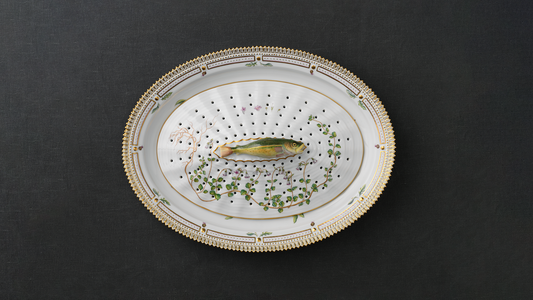 Flora Danica Fish Strainer with Dish by Royal Copenhagen
