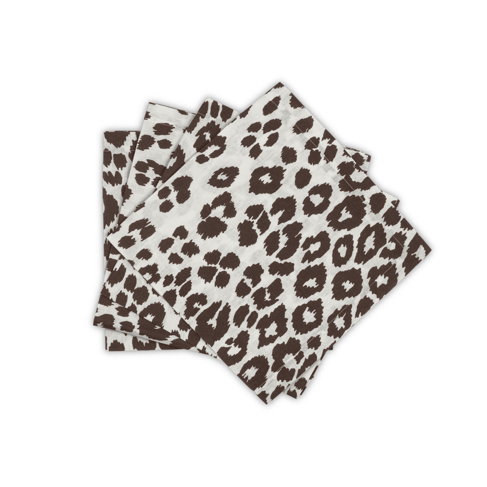 Iconic Leopard Napkin set of 4 Cinder 
