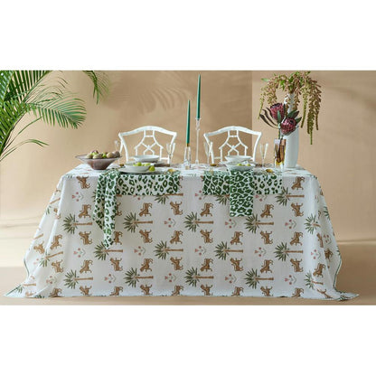 Iconic Leopard Tablecloth Crimson 13