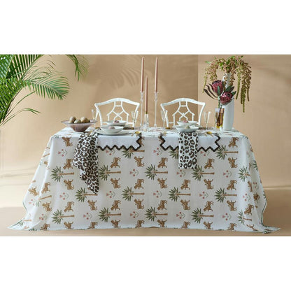 Iconic Leopard Tablecloth Crimson 14