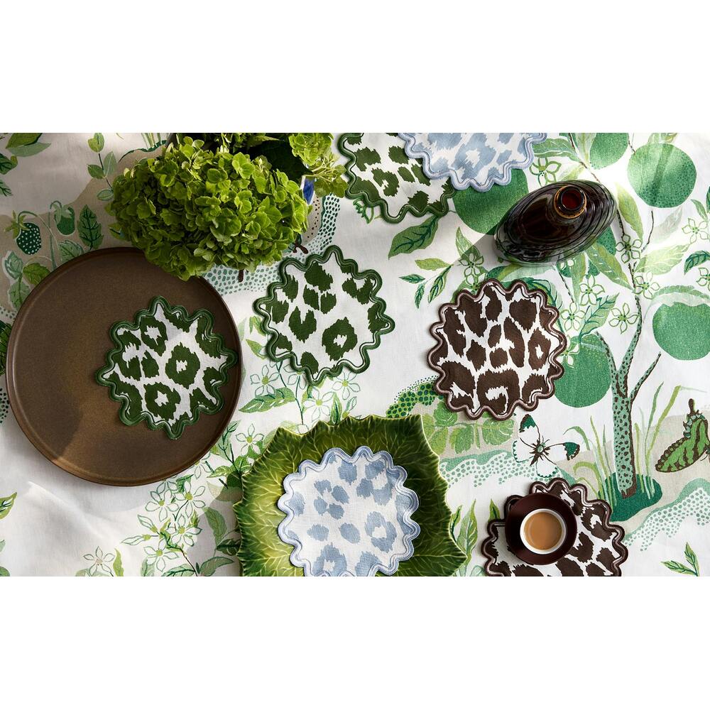 Iconic Leopard Tablecloth Crimson 5