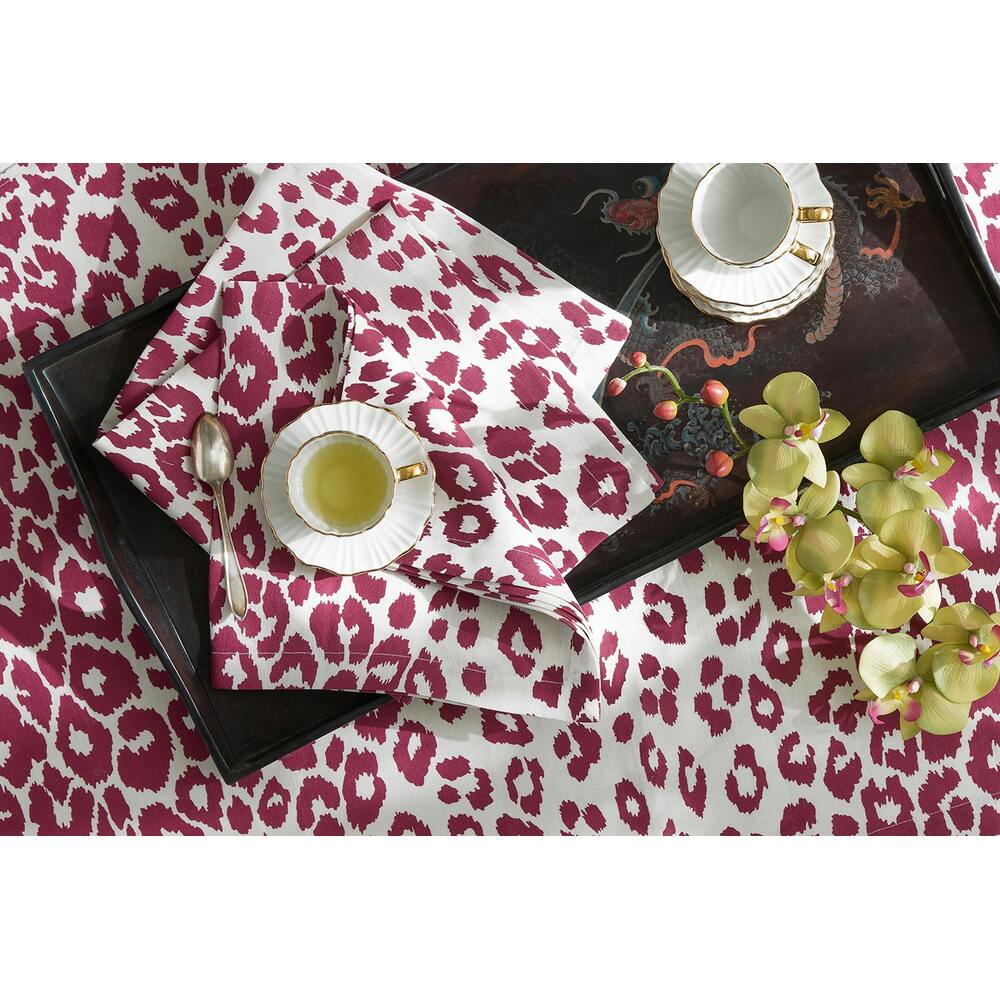 Iconic Leopard Tablecloth Crimson 9