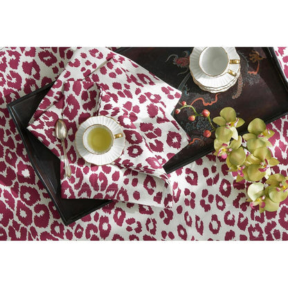 Iconic Leopard Tablecloth Crimson 9
