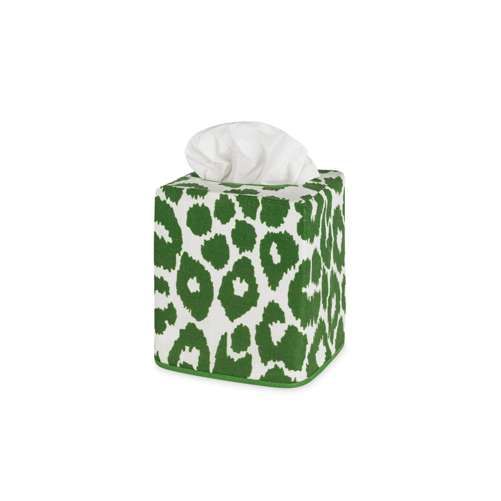 Iconic Leopard Tissue Box Cover Green 