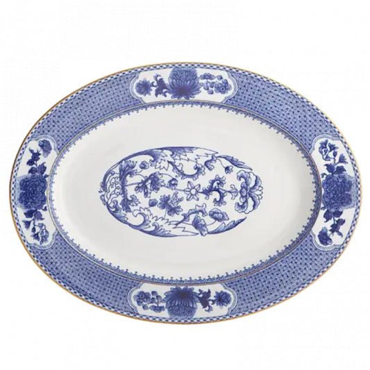 Imperial Blue Oval Platter by Mottahedeh