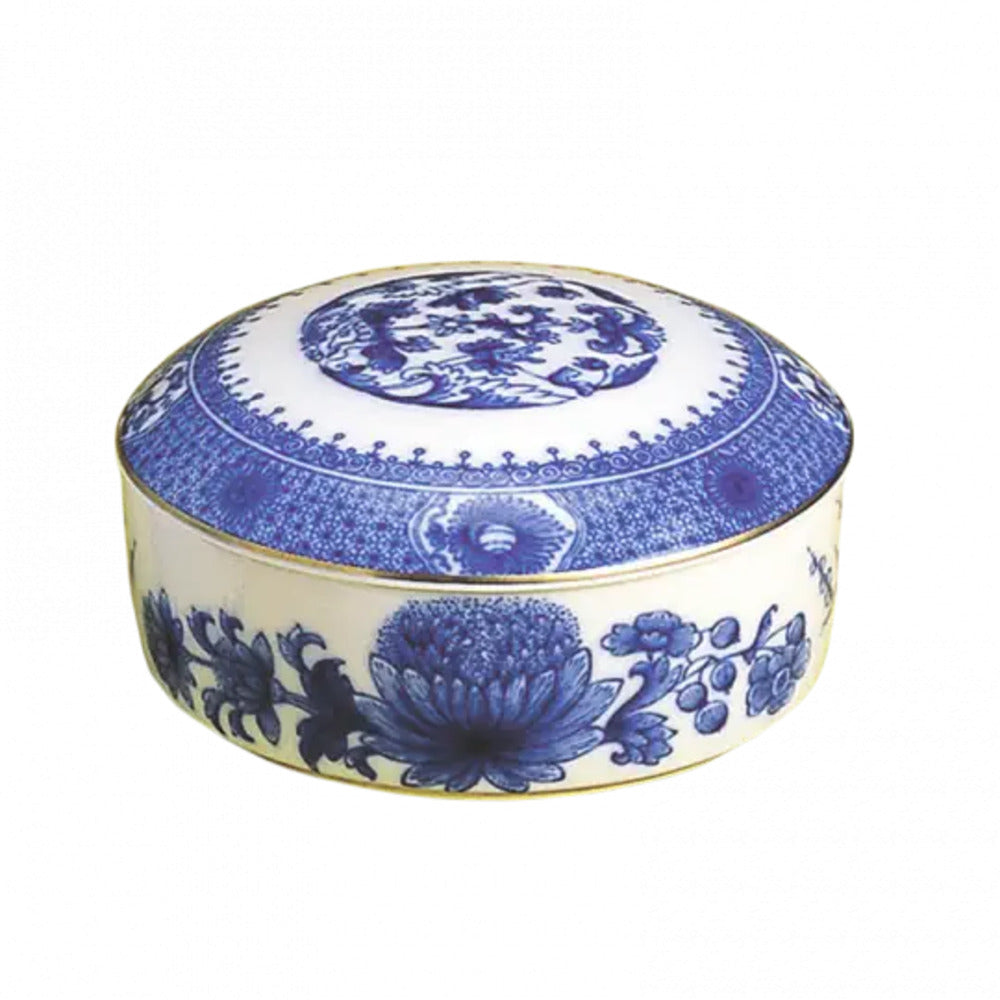 Imperial Blue Round Box by Mottahedeh