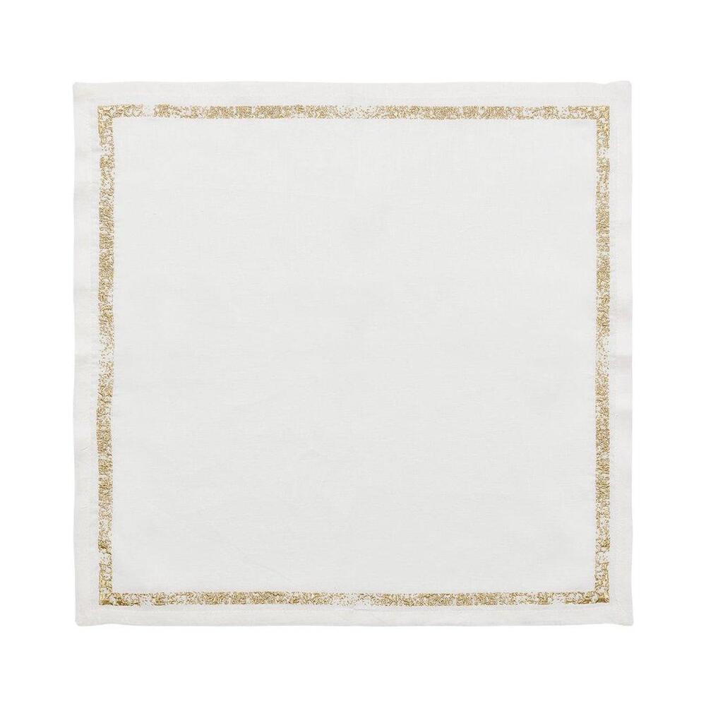 Impression Napkin - Set of 4 White & Gold by Kim Seybert 5