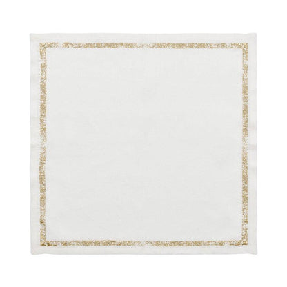 Impression Napkin - Set of 4 White & Gold by Kim Seybert 5