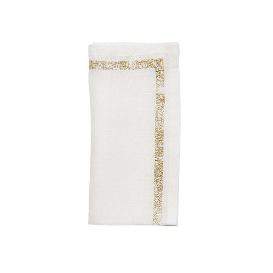 Impression Napkin - Set of 4 White & Gold by Kim Seybert 