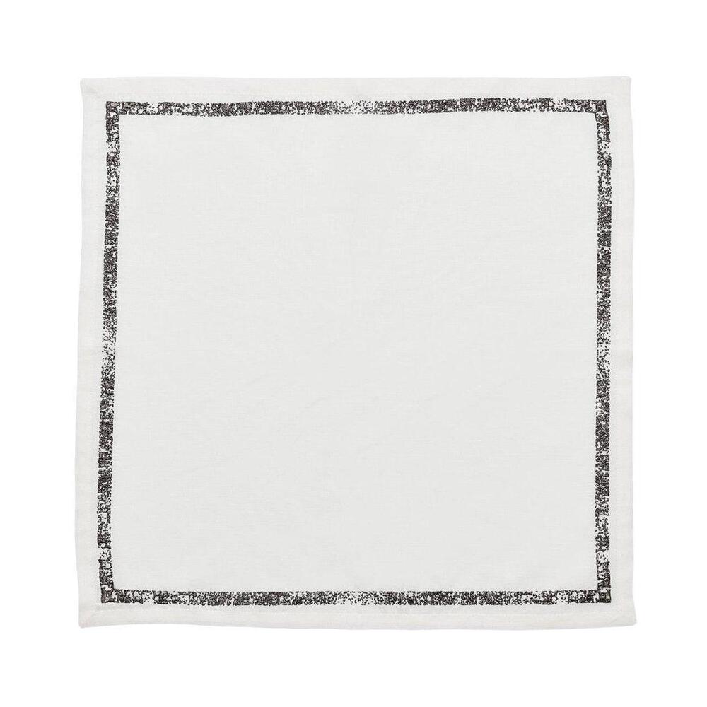 Impression Napkin - Set of 4 White & Gunmetal by Kim Seybert 9